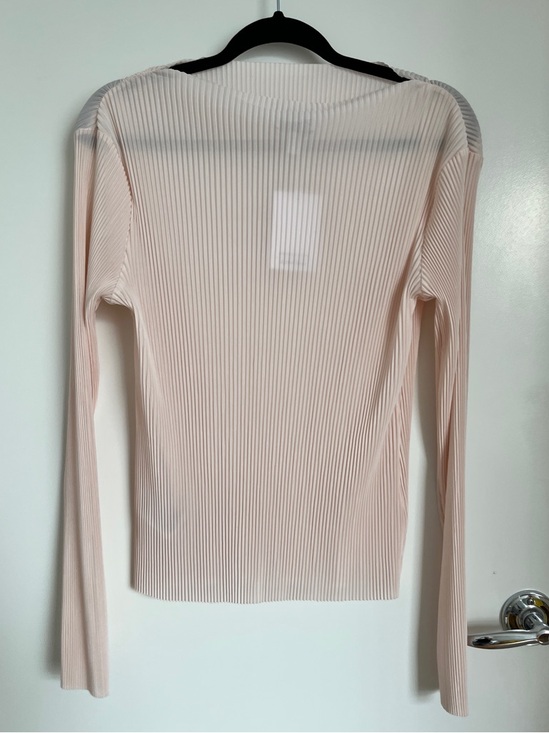 & Other Stories Tops - & Other Stories Pale Pink Ribbed Long Sleeve Top